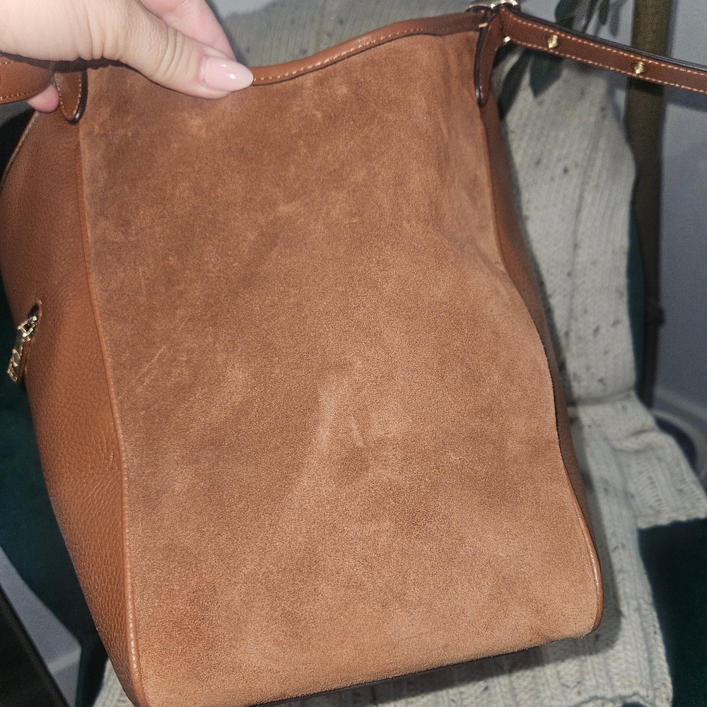 Coach Brown Leather & Suede Tote - Picture 3 of 7